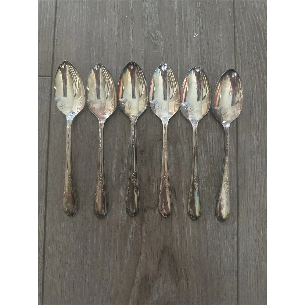 Oneida Wm A Rogers Silverplate 1936 Meadowbrook 6 Spoons Teaspoon‎ Tablespoon